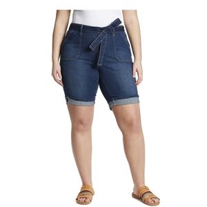 Gloria Vanderbilt Denim Belted Bermuda Shorts
